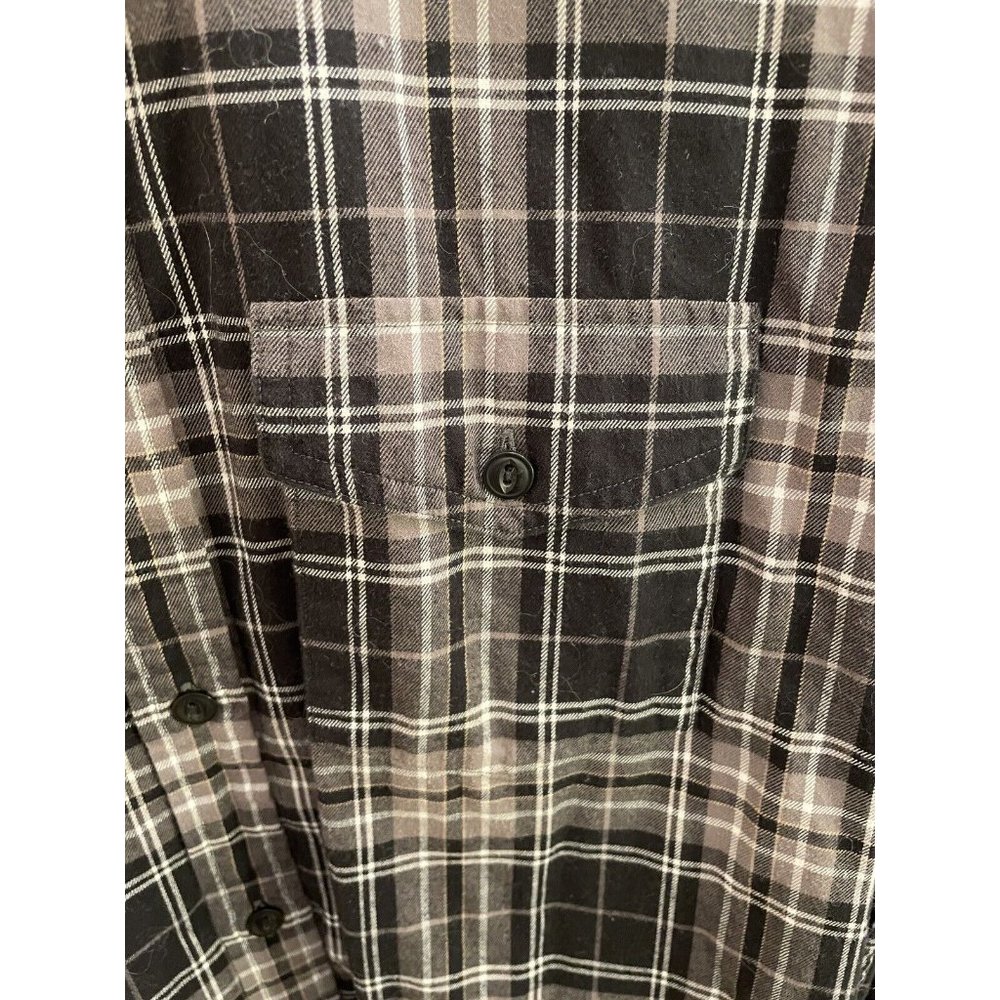 Brooks Brothers Red Fleece XL Black Gray Plaid L/S Button Up Flannel Shirt - Picture 4 of 8